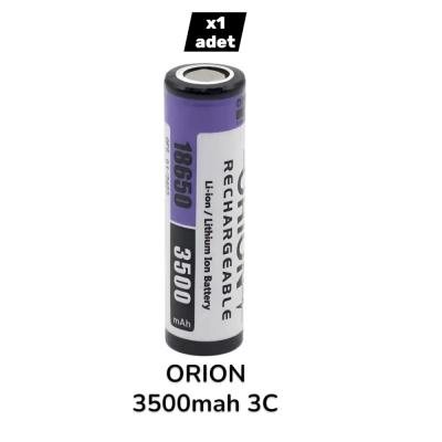 18650 3.7V 3500 mAh 3C Şarj Edilebilir Lityum İyon Pil (Orion)